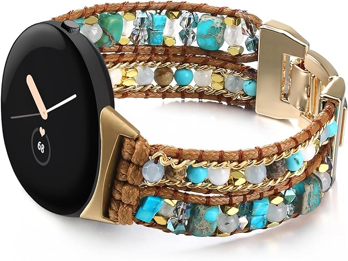 Boho Leather Band Compatible with Google Pixel Watch Band