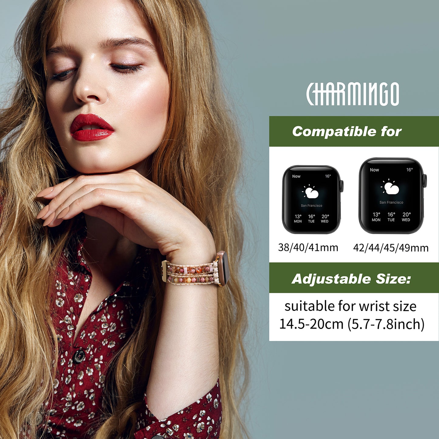 Boho Leather Wrap Bands Compatible with Apple Watch Band