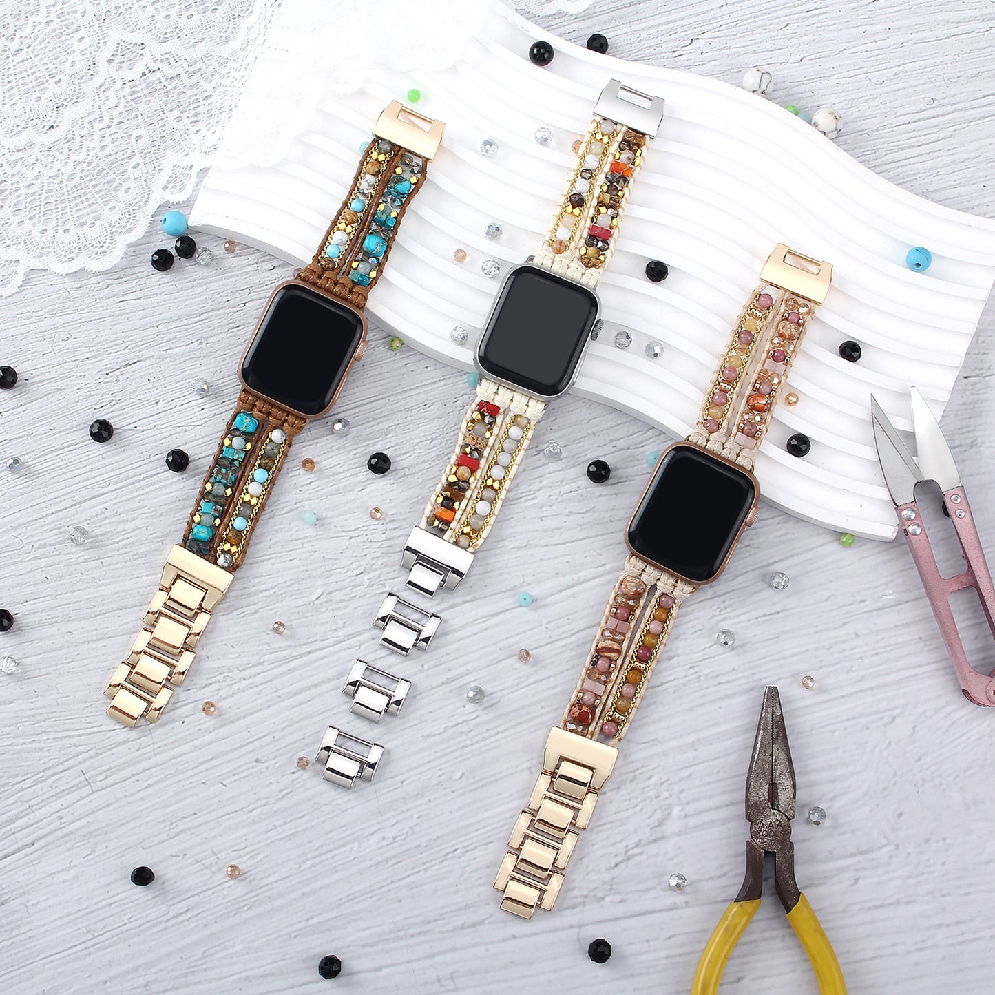 Boho Leather Wrap Bands Compatible with Apple Watch Band