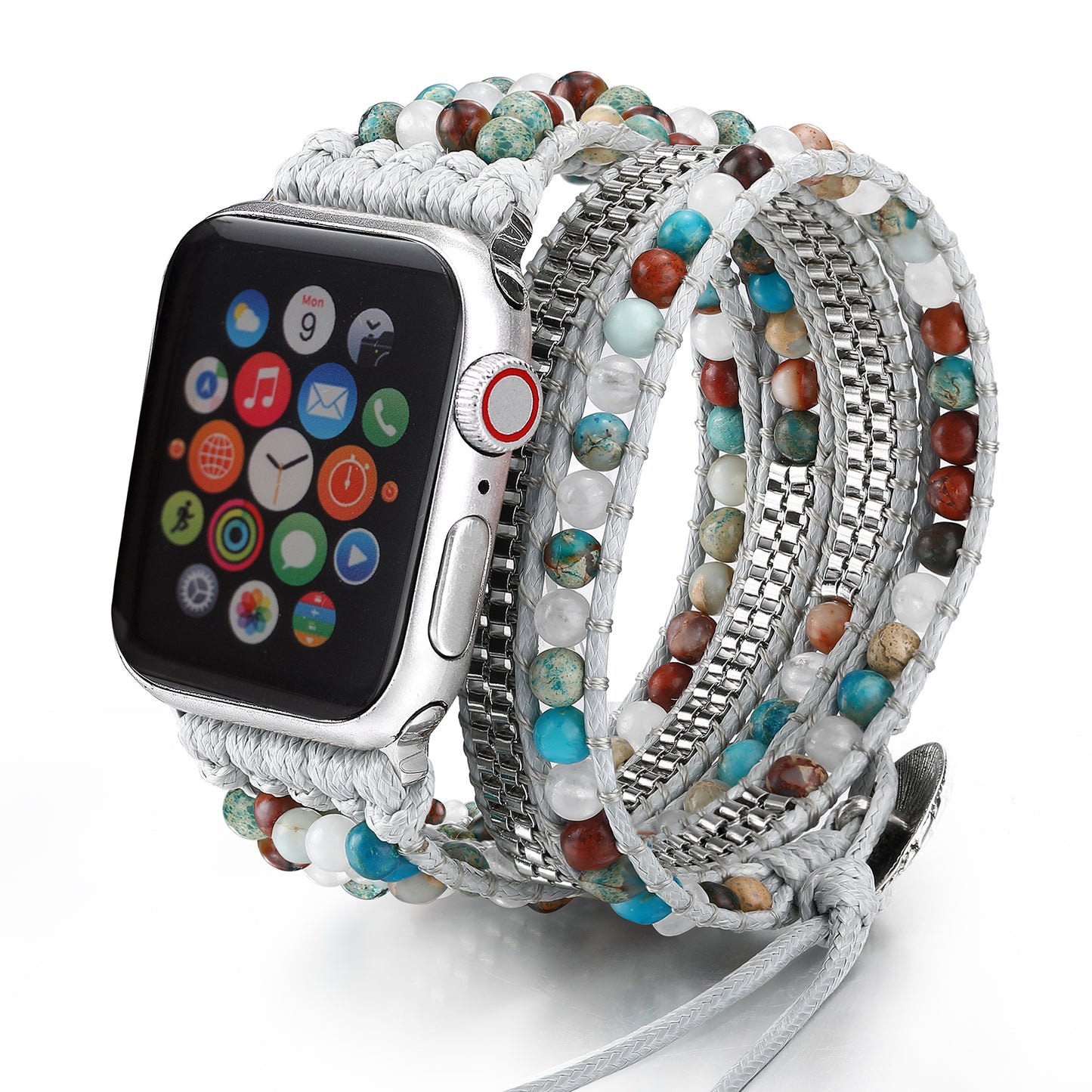 Boho Wrap Bracelet Compatible with Beaded Apple Watch Band