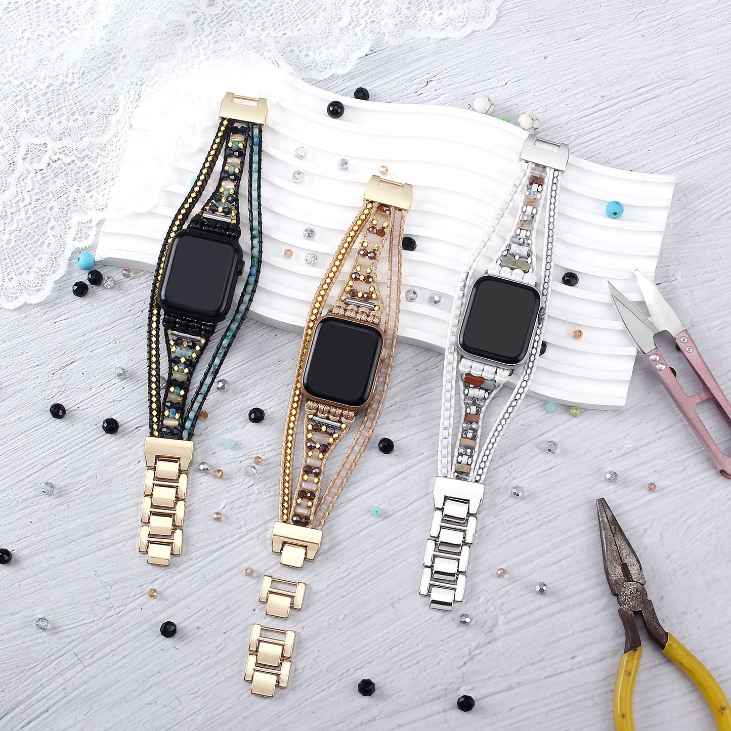 Boho Leather Wrap Bands Compatible with Apple Watch Band