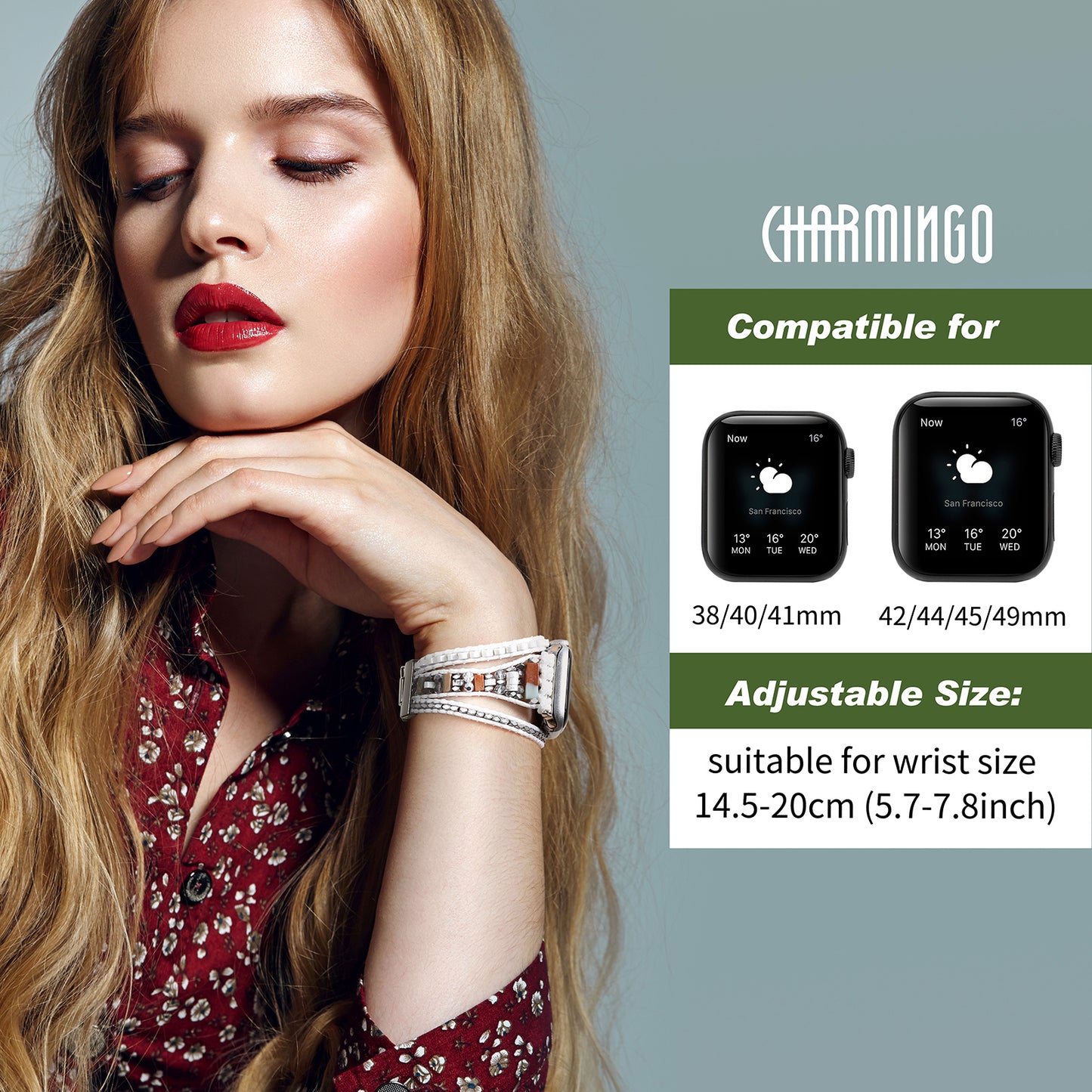 Boho Leather Wrap Bands Compatible with Apple Watch Band