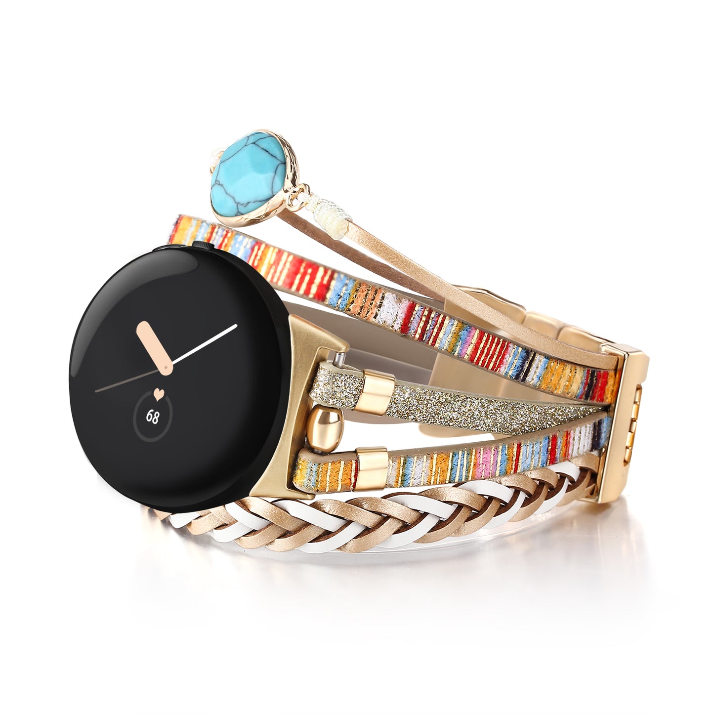Boho Leather Band Compatible with Google Pixel Watch Band