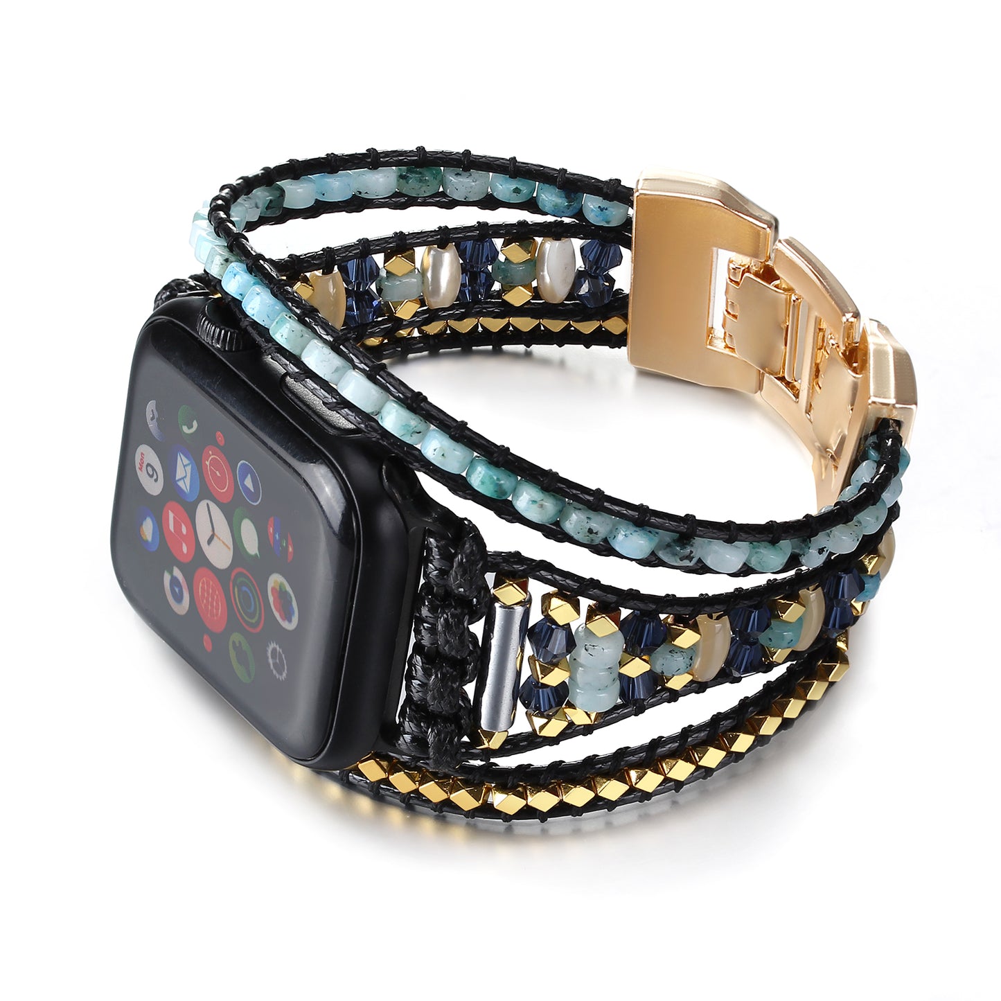 Boho Leather Wrap Bands Compatible with Apple Watch Band