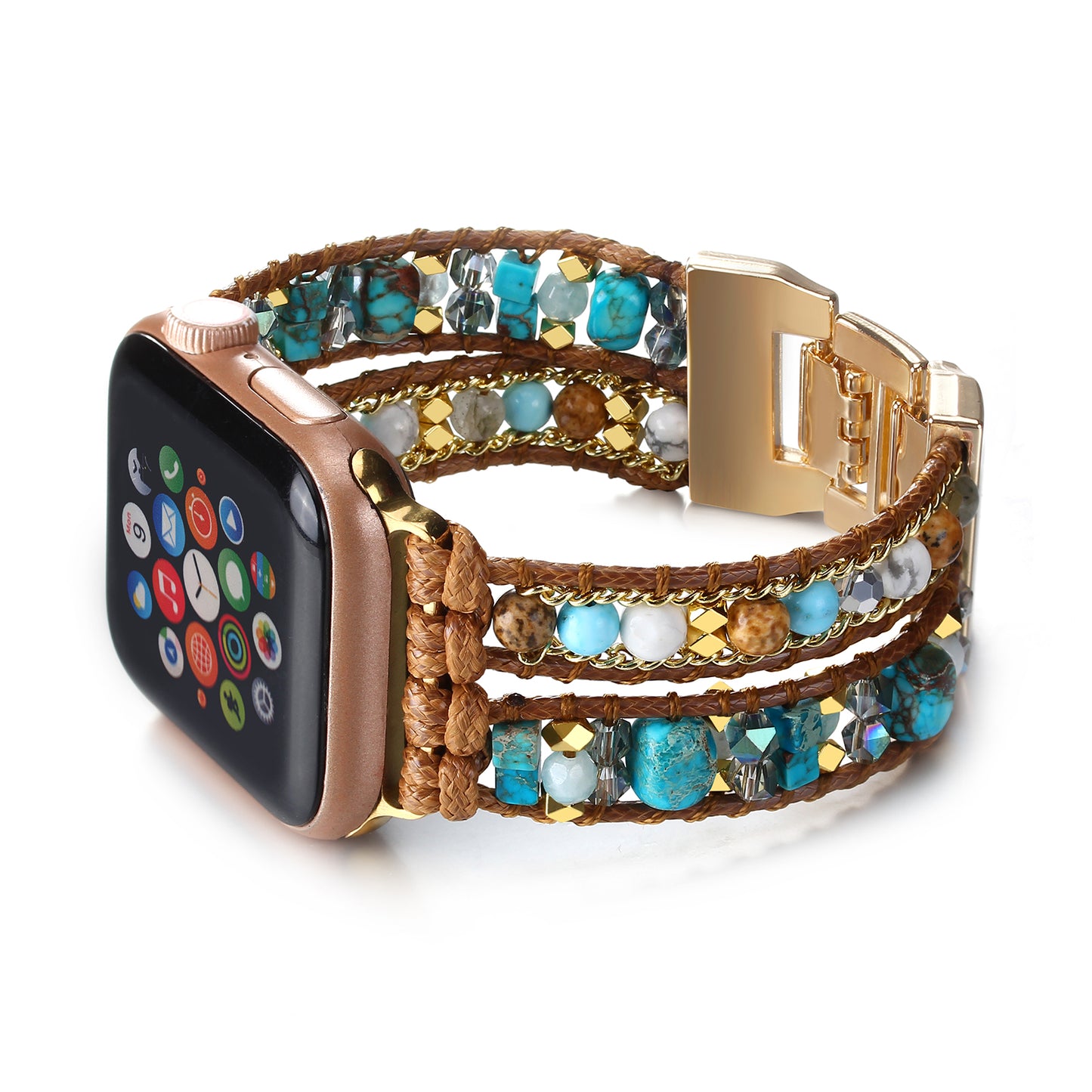 Boho Leather Wrap Bands Compatible with Apple Watch Band
