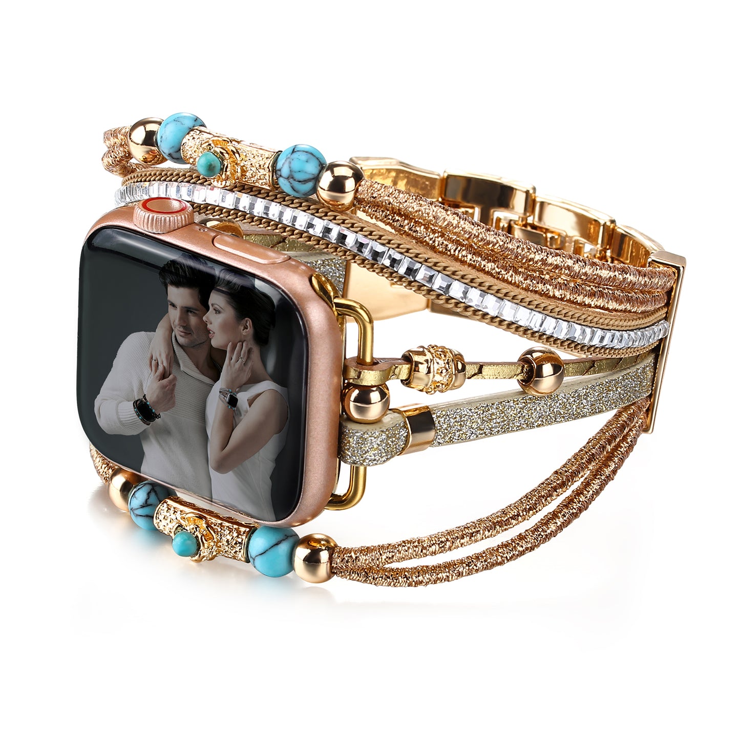 Boho Leather Wrap Bands Compatible with Apple Watch Band