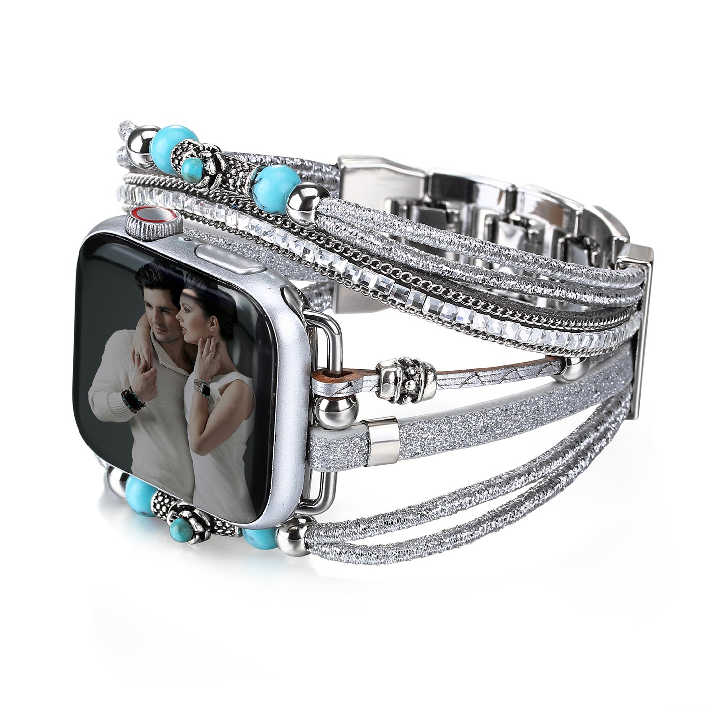 Boho Leather Wrap Bands Compatible with Apple Watch Band