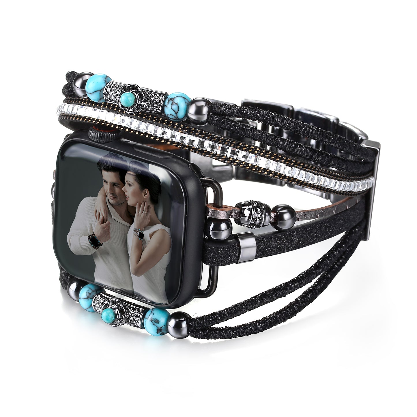 Boho Leather Wrap Bands Compatible with Apple Watch Band