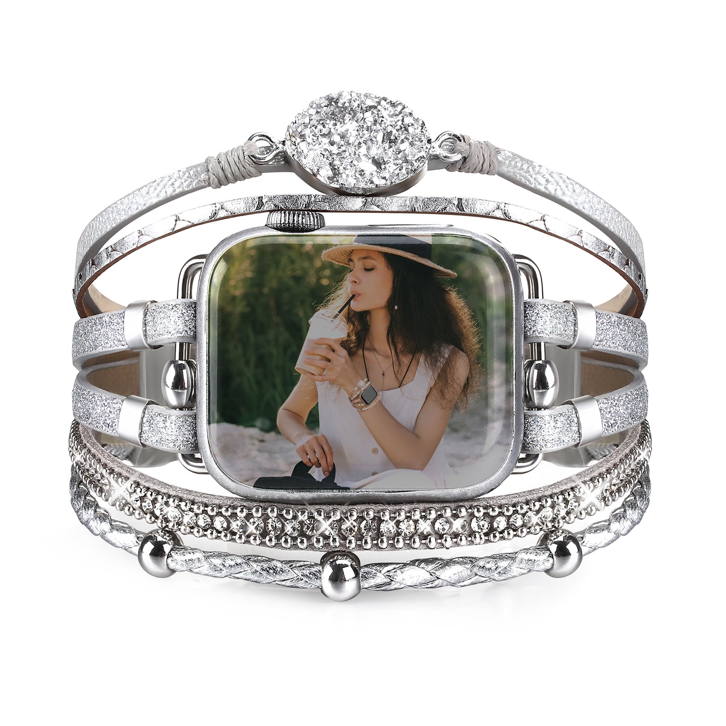 Boho Leather Wrap Bands Compatible with Apple Watch Band